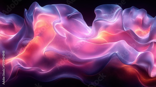 Ethereal Flowing Fabric in Soft Pink and Purple Light