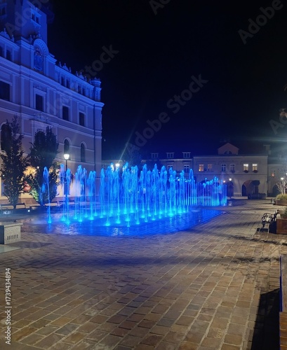 fountain at night