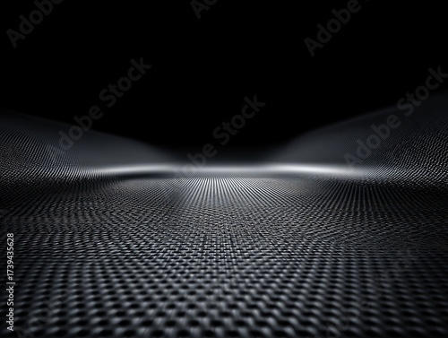 Abstract dark, textured background with a patterned surface and subtle lighting