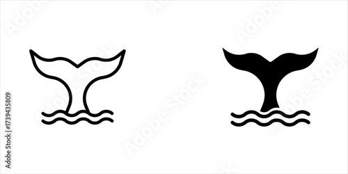 Whale tale icon suitable for info graphics, websites and print media and  interfaces. Line vector icon.
