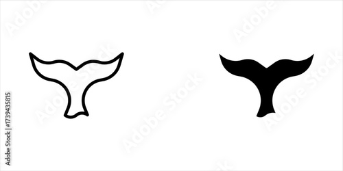 simple whale tail icon, vector illustration