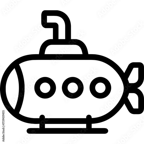 Minimalistic deep submergence vehicle icon