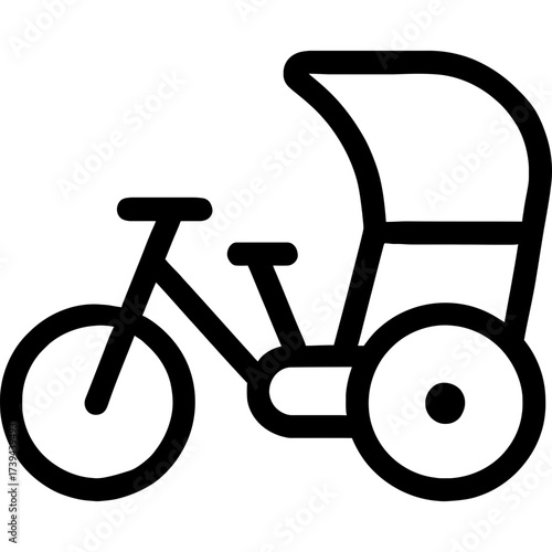 Minimalistic cycle rickshaw icon