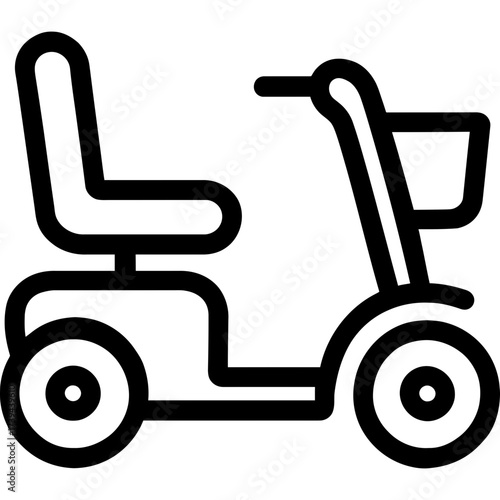 Minimalistic mobility scooter icon