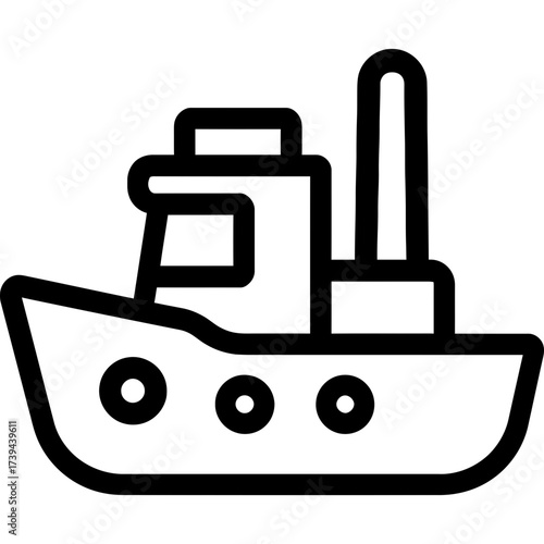 Minimalistic tugboat icon design