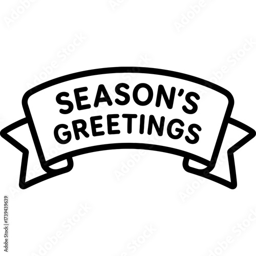 Minimalistic season's greetings banner icon