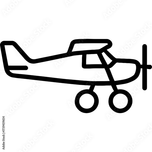 Minimalistic bush plane icon design