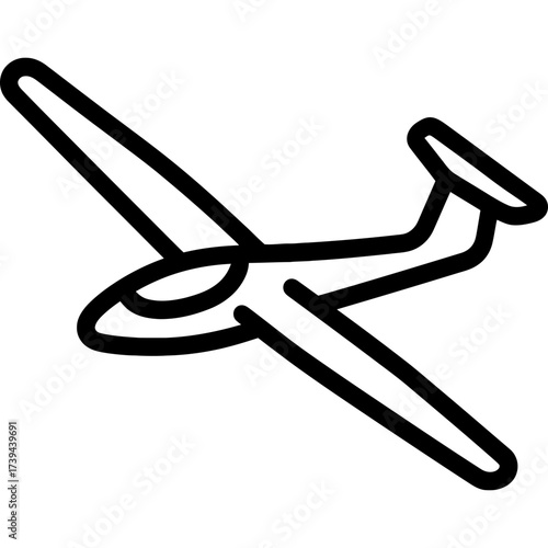 Minimalistic sailplane glider icon