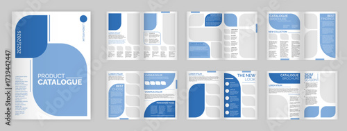 Catalog template. Modern product presentation booklet. Customizable brochure. Clean abstract design. Elegant report publication. Magazine cover. Portfolio simple layout. Vector garish flyer pages set