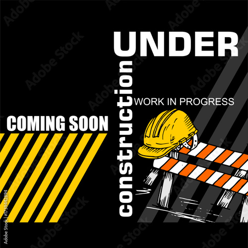 Coming Soon, Under Construction in progress, vector