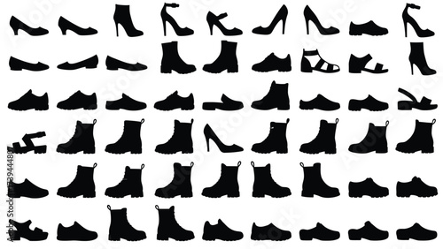 Diverse Footwear Silhouettes Pattern