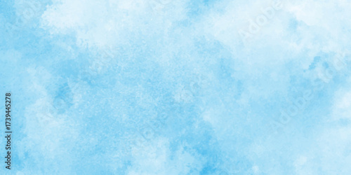 Abstract blue watercolor background, Cyan watercolour water brash splash texture.Pastel colorful watercolor banner. Splashes. Template for design.Classic hand painted Blue watercolor background,