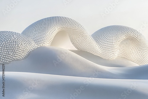 White Abstract Structure Over Smooth White Landscape