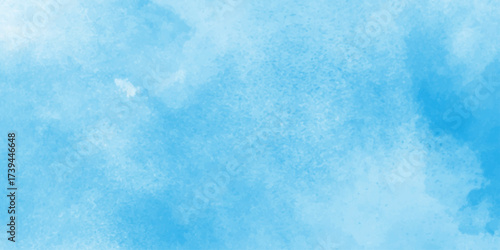 Abstract blue watercolor background, Cyan watercolour water brash splash texture.Pastel colorful watercolor banner. Splashes. Template for design.Classic hand painted Blue watercolor background,