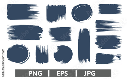 Elegant indigo brush strokes collection for creative design projects and marketing needs