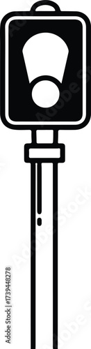 Vector silhouette pedestrian crossing sign for traffic education illustration