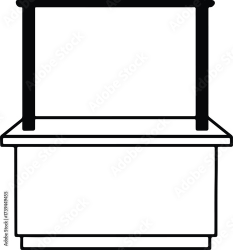 Vector silhouette simple empty market stall stand illustration