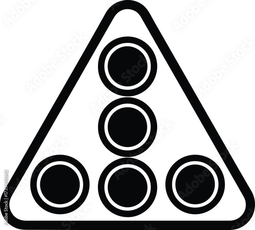 Vector silhouette snooker balls in triangle rack illustration