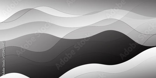 Abstract grey smooth textile waves background. Vector design