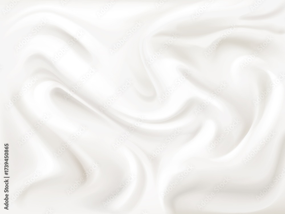 Fototapeta premium Yogurt cream or silk texture vector illustration