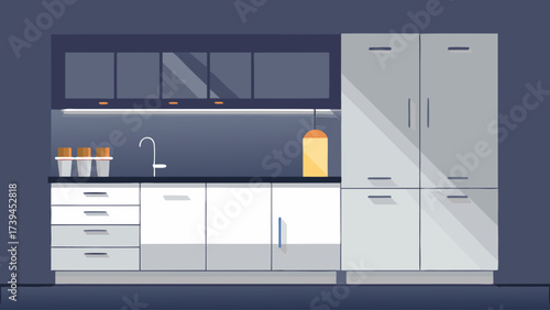 A kitchen with white cabinets and a sink. There are several potted plants in the kitchen, including one on the counter and another on the wall