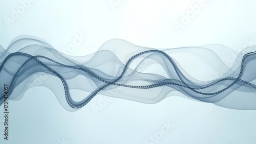Abstract Blue Wave Pattern with Dark Chain Design for Backgrounds and Overlays