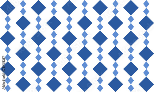 Multi tone blue diamond repeat vertical column strip pattern, replete image design for fabric printing patter