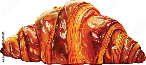 croissant illustration watercolor vector