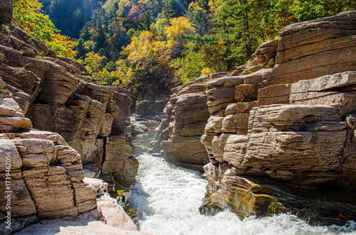waterfall in the mountains