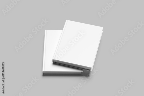 Realistic Book Cover Mockups on white 3D rendering