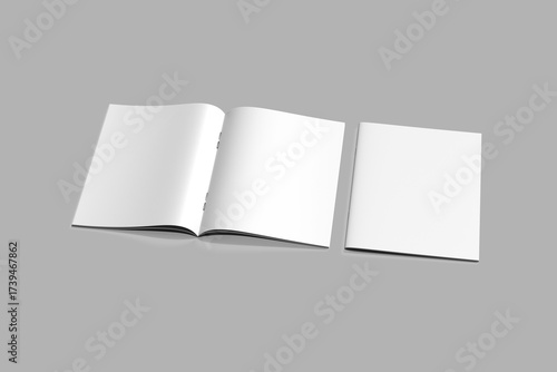 Realistic A4 Magazine Mockups on white 3D rendering