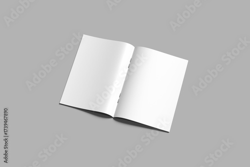 Realistic A4 Magazine Mockups on white 3D rendering