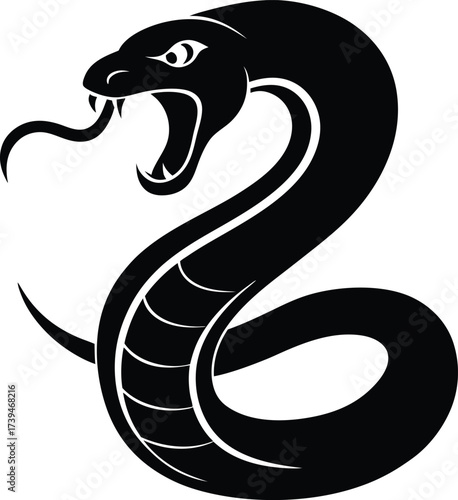 Slithering vector illustration of a snake in its natural shape