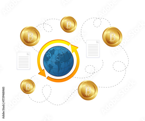 global bitcoin data document illustration