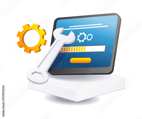 information technology maintenance and repair concept illustration