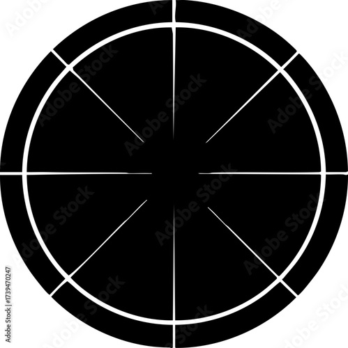 Sleek target crosshair for accurate aiming and pinpoint focus, ideal for technology, security, or strategic planning projects, vector design