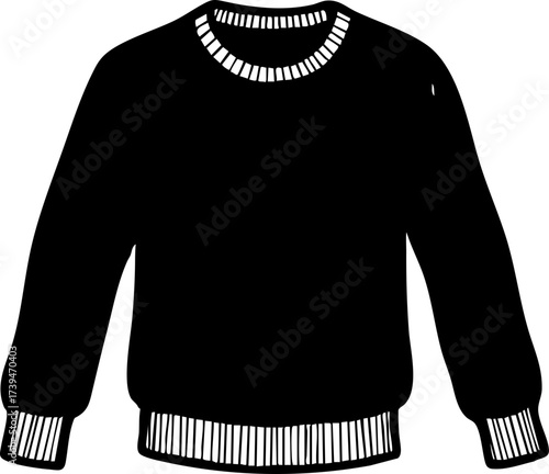 Stay Cozy with this Classic Knit Sweater Illustration for Fashion Designs and Apparel Mockups, a Versatile and Timeless Wardrobe Staple