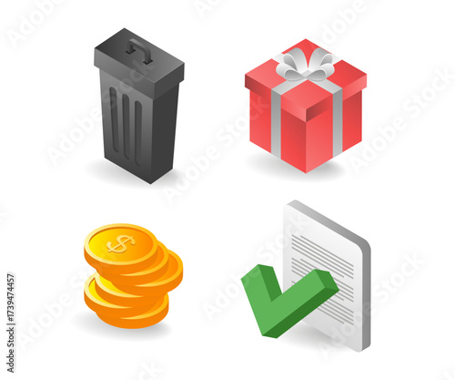 Illustration of a business finance bonus themed bundle