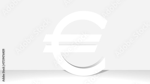 Set of perspective projections 3d Euro Sign character model icons on white background.  High detailed 3d Euro  character. Animated Video