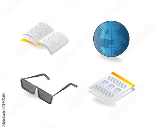 Illustration bundle about education and lifestyle