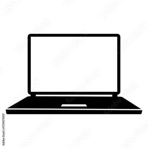 Icono ordenador portátil abierto 