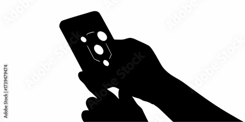 Sleek silhouette showcasing the convenience of controlling smart home devices with a smartphone app, perfect for modern technology integrations
