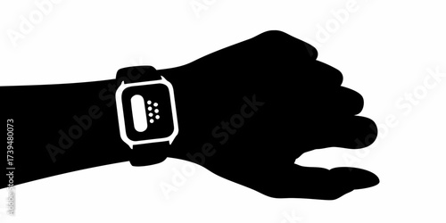 Modern smart watch on wrist, showcasing sleek design and digital interface for fitness tracking and connectivity, a health and lifestyle symbol