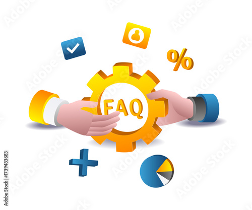 faq question symbol concept illustration