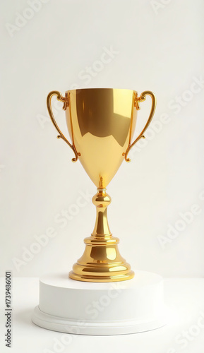 gold cup isolated on white background