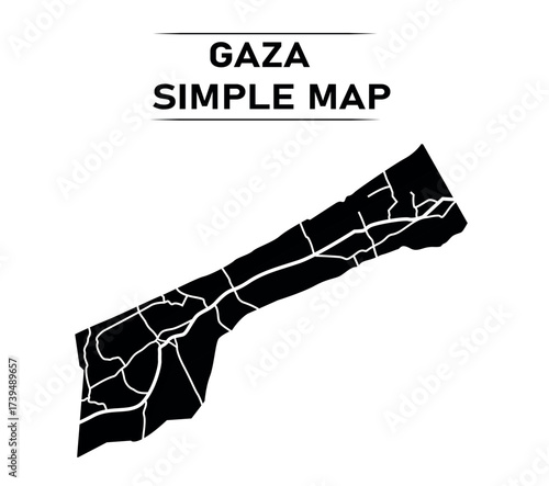 black color gaza map vector illustration