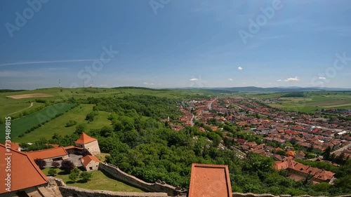Rupea, Romania 04.09.2025: Exploring the Medieval Inner Courtyards and Walls of Rupea Citadel, a Saxon Fortification in Brașov County