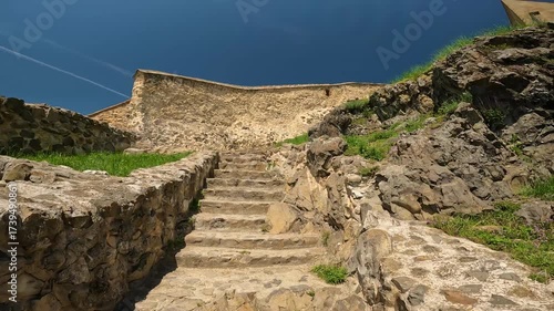 Rupea, Romania 04.09.2025: Exploring the Medieval Inner Courtyards and Walls of Rupea Citadel, a Saxon Fortification in Brașov County