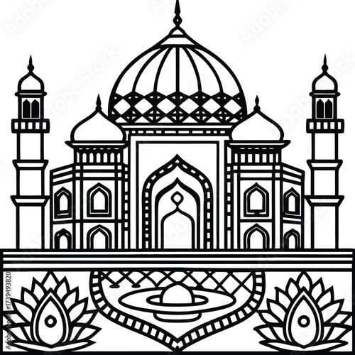 Breathtaking Islamic architecture with domes arches patterns minarets