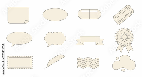 Beige Capsule Pill Illustration with a Simple Minimalist Design.